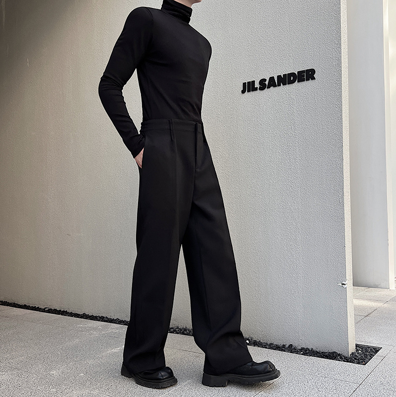 超好看的搭配西装裤韩版阔腿垂感裤百搭直筒黑色高级感西裤神裤潮