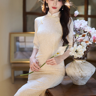 旗袍2026年新款冬季长袖年轻款气质高端茶服女春秋茶艺师服装女