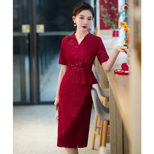 中年妈妈结婚礼服喜婆婆婚宴装女儿出嫁丈母娘婚宴服平时可穿春夏