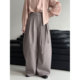 女26早春高腰休闲慵懒绑带长裤 LUXI 山本风设计感垂感阔腿裤 1782