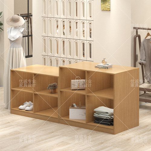 现代简约服装店中岛流水台展示桌