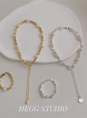 HEGG|保色满天星天然淡水珍珠碎银子手链2024款新款手链手串首饰