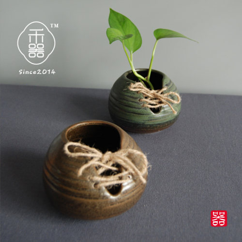 手工复古花瓶日式风茶台摆件