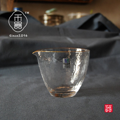禾器 日本东洋佐佐木水晶玻璃公杯 锤目纹玻璃茶道匀杯 手工茶具