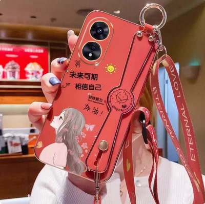 OPPOPHJ110手机壳phj110新品OPPOA58保护套0pp0a58带斜挎挂绳OOPP啊58硅胶软vivoa58腕带oppi外壳情侣潮文字