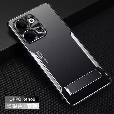 适用于新款oppophm110手机壳男防摔欧珀reno9金属磨砂pgx110全包pgw110散热金属支架指环全包边外壳保护套