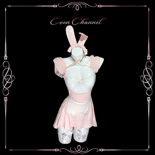 even学姐：甜心泡芙*甜美透视兔女郎cos可爱女仆修身围裙睡衣套装