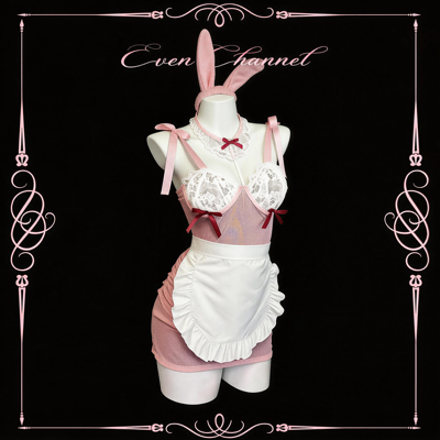 纯欲甜美女仆cos透视睡裙套装