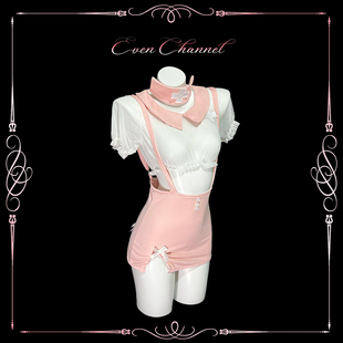 even学姐：樱粉少女*纯欲cos护士制服收腰睡裙情侣约会战袍qqny