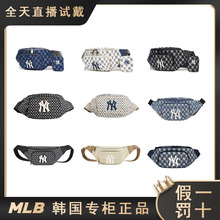 韩国MLB正品新款复古满印老花腰包NY洋基队男女休闲单肩斜挎胸包