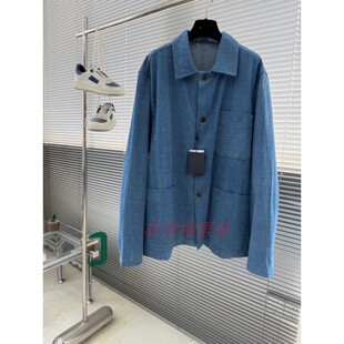 潮流简约休闲翻领夹克长袖 欧美韩版 上衣外穿 2026春季 牛仔外套男士