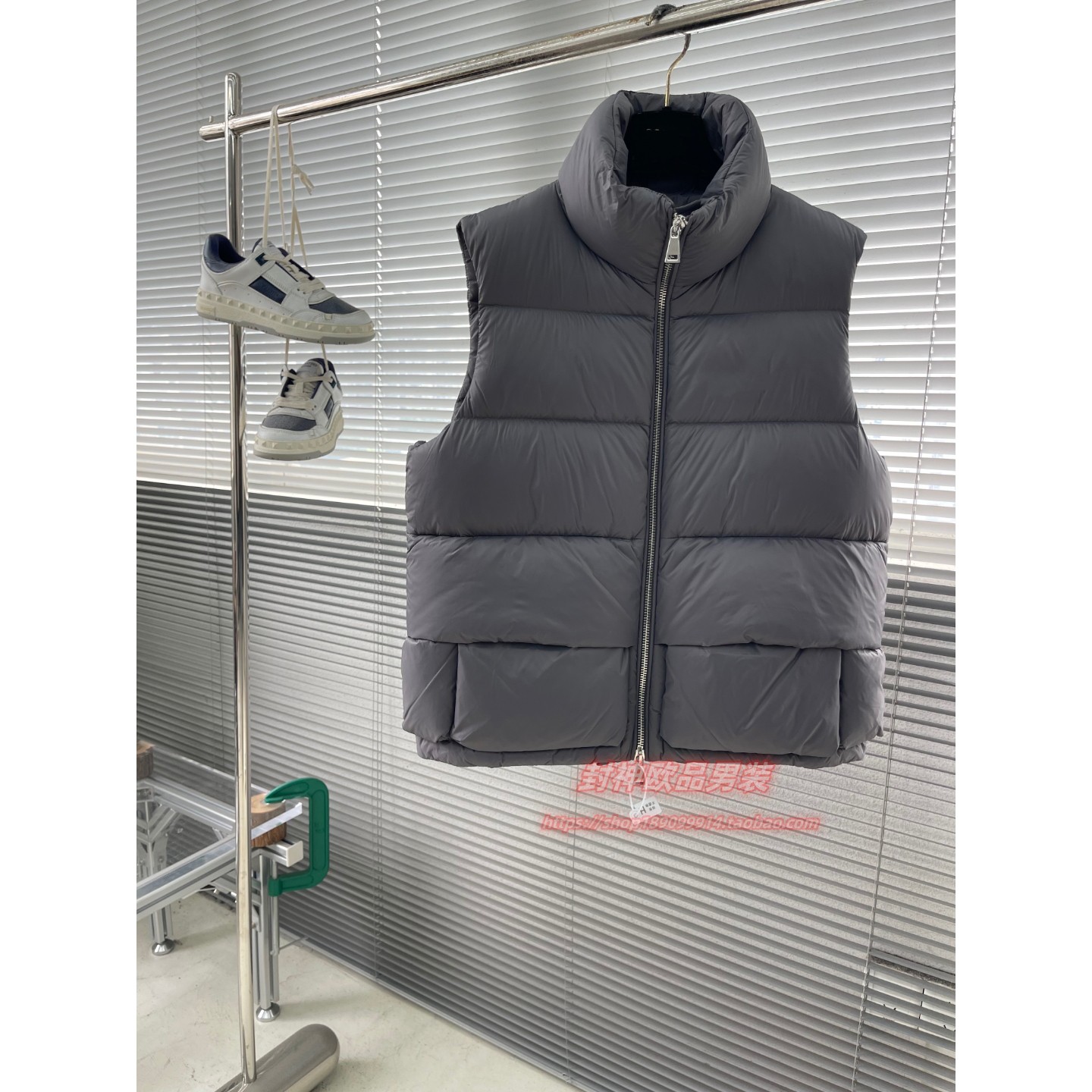 男士极简秋冬百搭欧洲站户外马甲外套拉链立领羽绒男运动简约防风