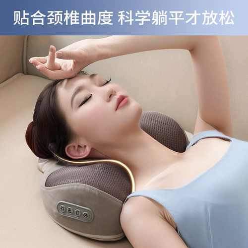 颈椎按摩器腰部背部多功能按摩仪家用跨境肩颈背揉捏按摩靠枕