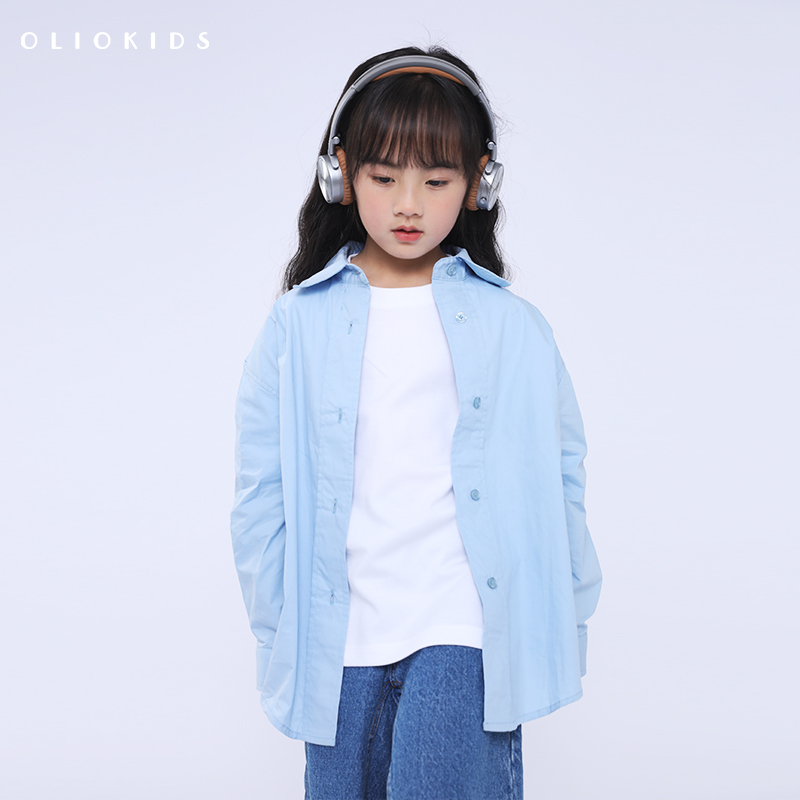 全棉衬衣oliokids春夏新款