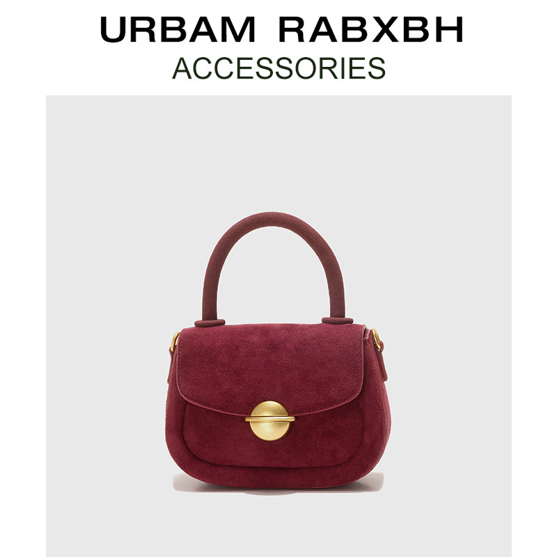 小众麂皮手提包包女2025春季新款红色马鞍包高级感百搭单肩斜挎包,箱包皮具/热销女包/男包,马鞍包,淘宝优惠券,粉丝福利购,淘宝优惠卷