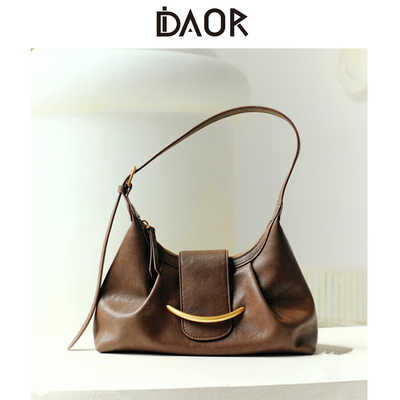 DAOR极简hobo腋下包真皮饺子包