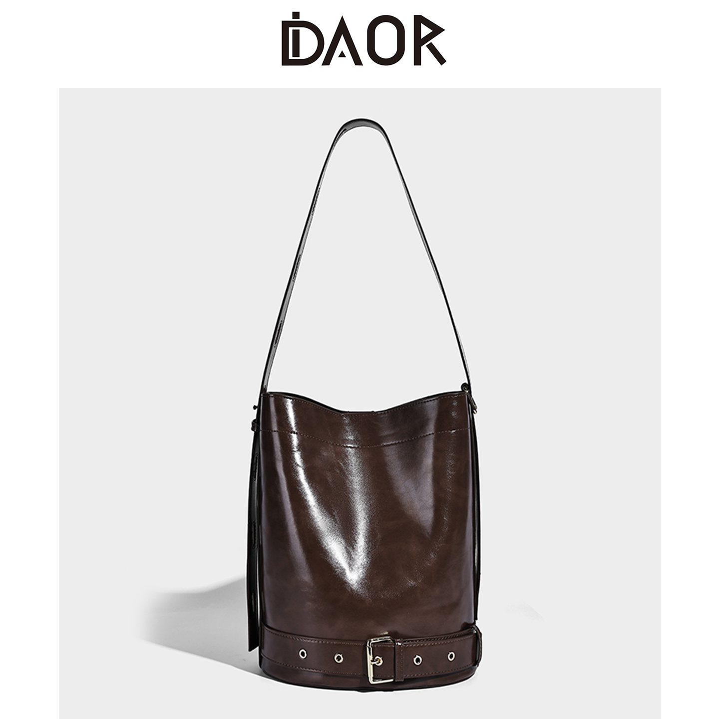 DAOR原创设计大容量真皮水桶包