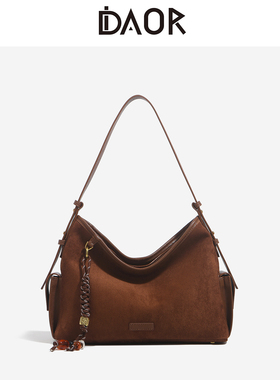 DAOR磨砂牛皮异果托特包女2025秋冬新款大容量包包时尚斜挎单肩包