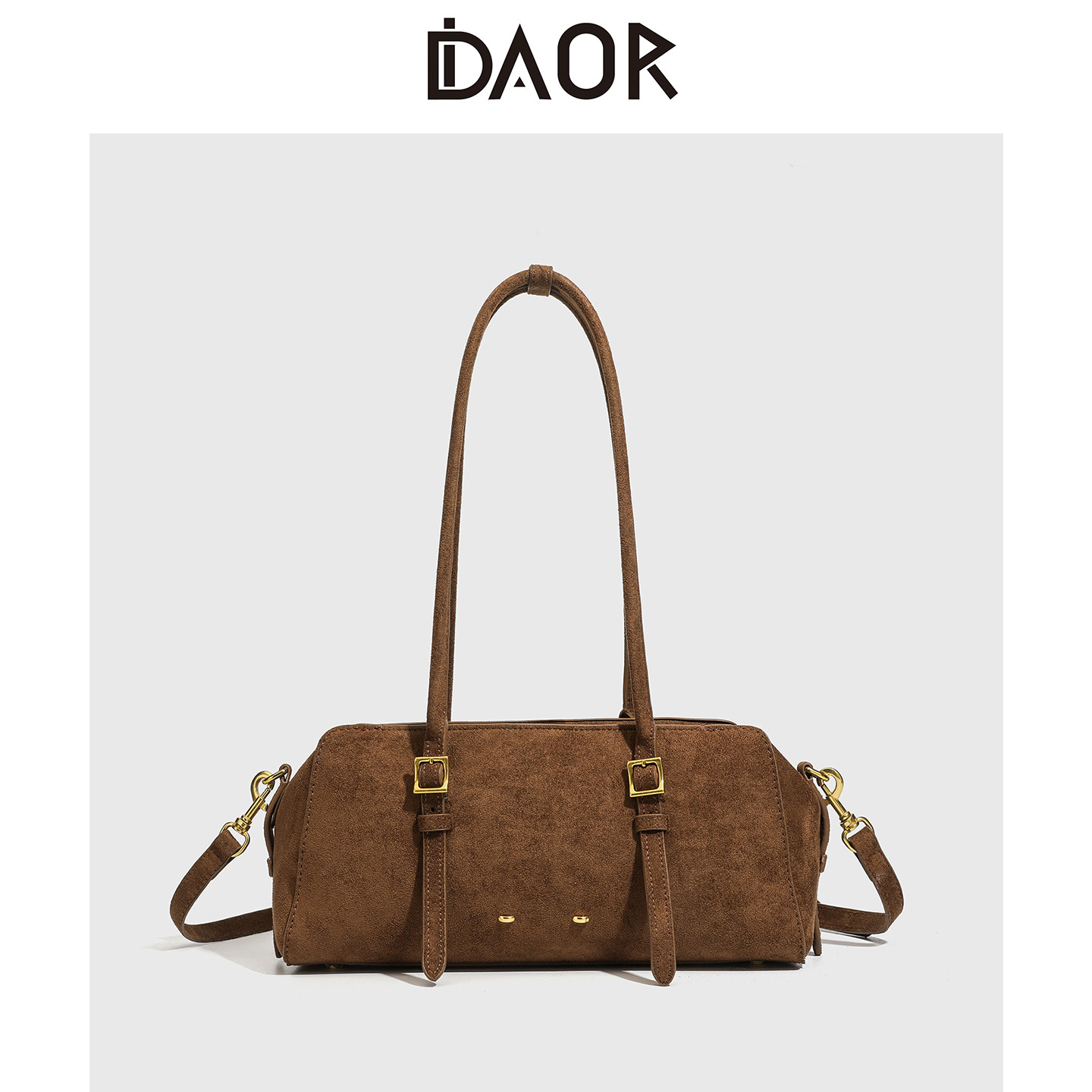 DAOR朱珠同款磨砂牛皮波士顿包包女2026新款复古腋下包单肩法棍包,箱包皮具/热销女包/男包,腋下包,淘宝优惠券,粉丝福利购,淘宝优惠卷