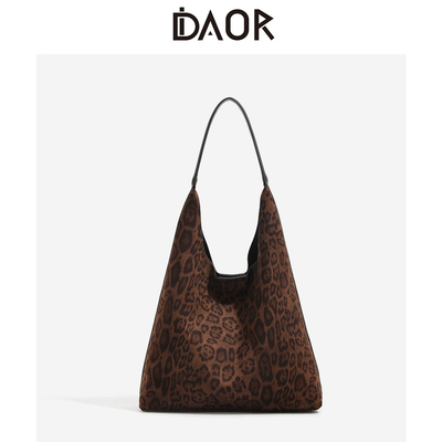DAOR大容量复古豹纹腋下托特包