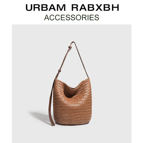 URBAMRABXBH牛皮手工编织水桶包