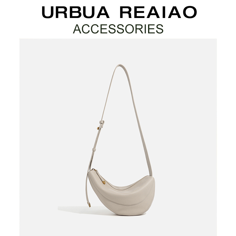 URBUAREAIAO头层牛皮小众饺子包