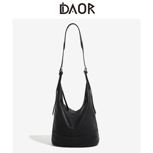 DAOR格物系列塌塌包植鞣羊皮双耳水桶包女大容量通勤单肩斜挎包包