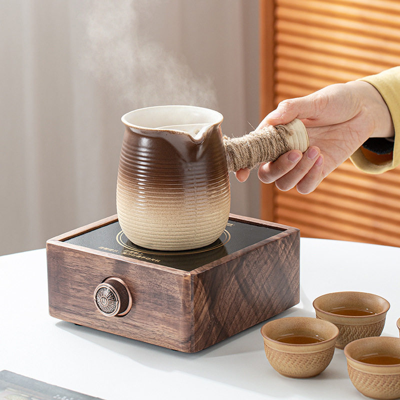 粗陶干烧烤奶茶罐罐茶家用户外煮茶壶炭火明火炭烧侧把壶围炉煮茶