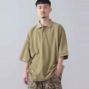 T恤 BEAMS 25SS 日系廓形重磅珠地棉POLO衫 男女百搭宽松休闲短袖
