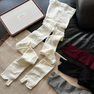 薄款不加绒~棉质分趾连裤袜~纯色平纹打底袜分趾鞋袜春秋女连脚袜