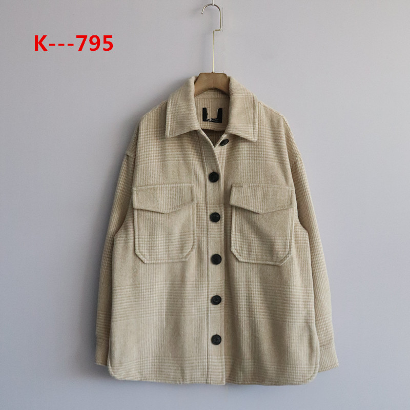 秋冬季外贸新款孤品女装韩版简约时尚宽松显瘦衬衫款休闲上衣外套