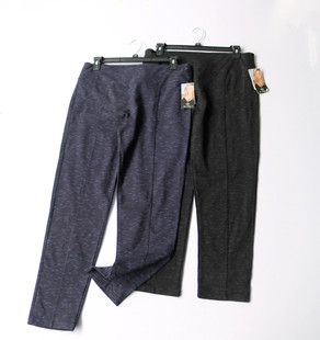 春秋季外贸新款女装百搭宽松简约针织弹力高腰大码胖子哈伦休闲裤