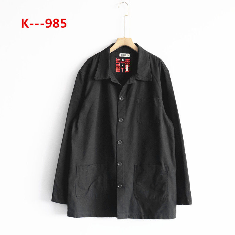 男装外贸新款春秋季百搭简约时尚大码宽松全棉纱卡工装衬衫款外套