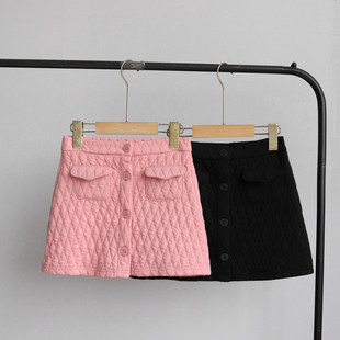 秋冬外贸新款童装韩版百搭简约时尚宽松中大童女童休闲短裙半身裙