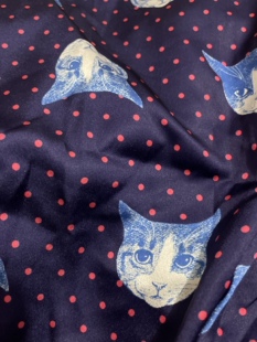 日本原宿风小喵喵波点面料