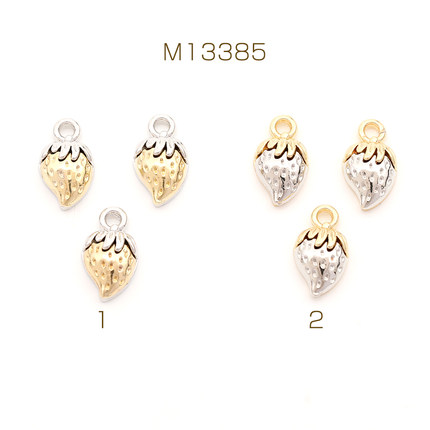 日本beads&parts 日系立体草莓挂坠 金银双色合金单吊配