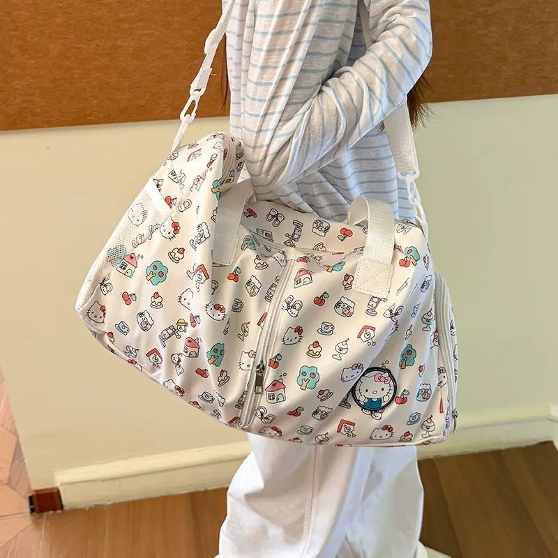 大容量包包女生通勤外出收纳袋卡通文艺宝爸妈带娃收纳包带拉链