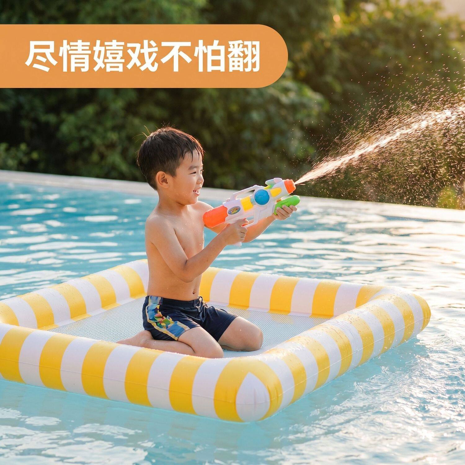 水上沙发防侧翻儿童游泳圈玩具漂浮床成人游泳玩具充气躺椅沙发