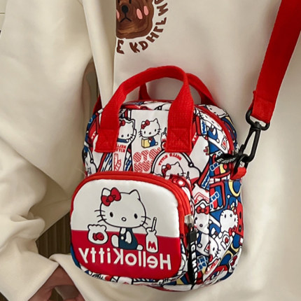 kt猫印花包包女中学生百搭休闲收纳包软妹 hello kitty斜挎小背包