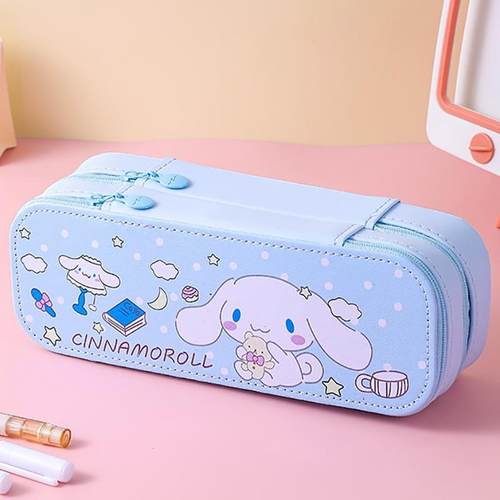 玉桂狗笔袋双层大容量拉链式