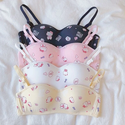 日系肩带可爱风薄款内衣女小胸