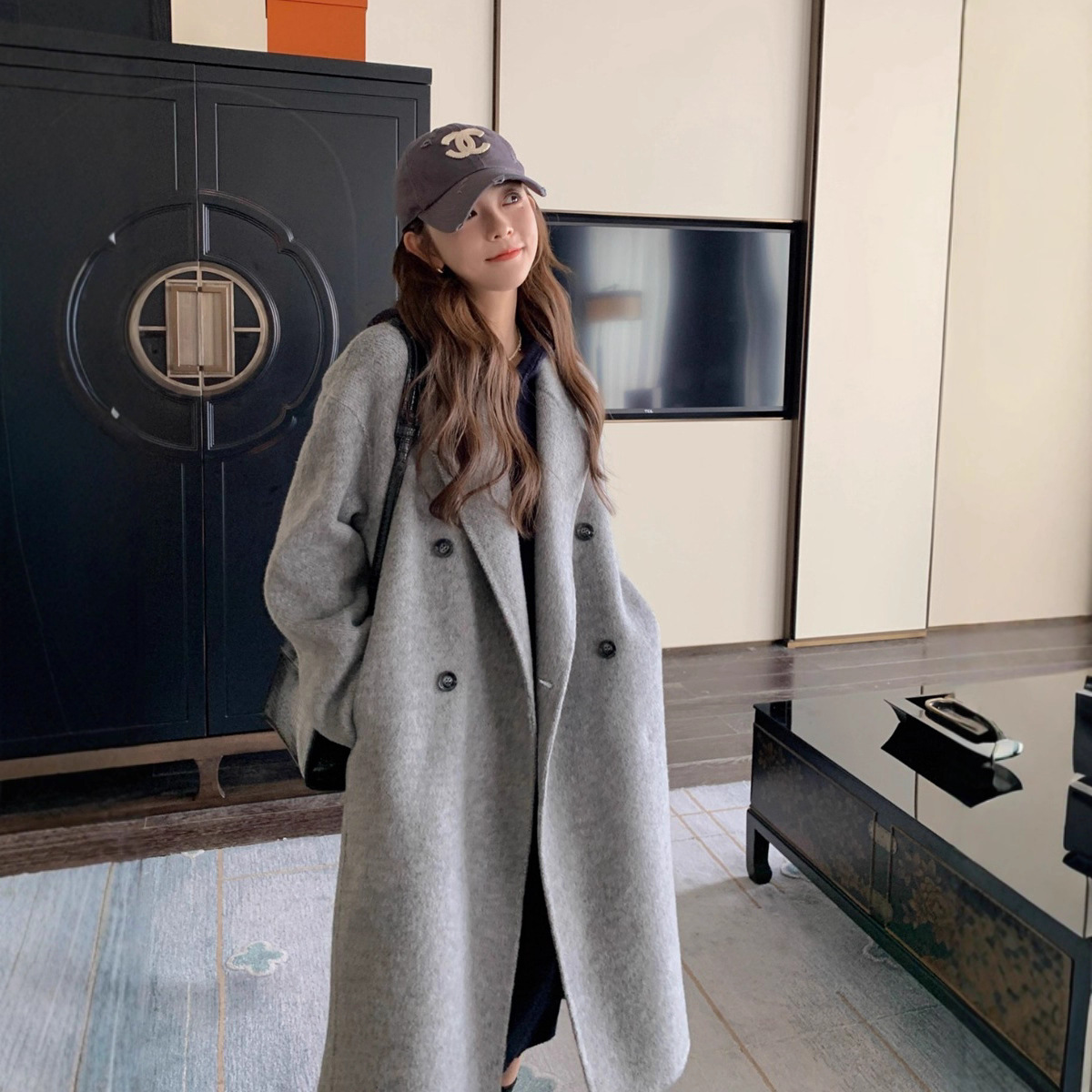 2025流行长款羊绒大衣外套女春秋冬小个子韩系高级感呢子羊毛大衣