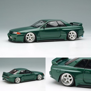 预售 Make up 1:43 尼桑 R32 Garage Active 宽体 绿碳 树脂车模