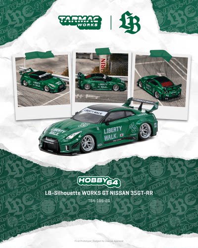 [程逸预售]TW 1:64 尼桑 R35 LB Silhouette 35GT-RR 翡翠绿 车模