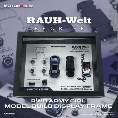 [程逸预售]MOTORHELIX MH 1:64 RWB Army Girl 相框零件版 车模