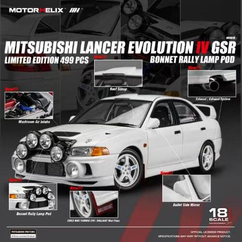 现货 MH 1:18 三菱 Lancer Evolution IV GSR EVO四代 合金车模