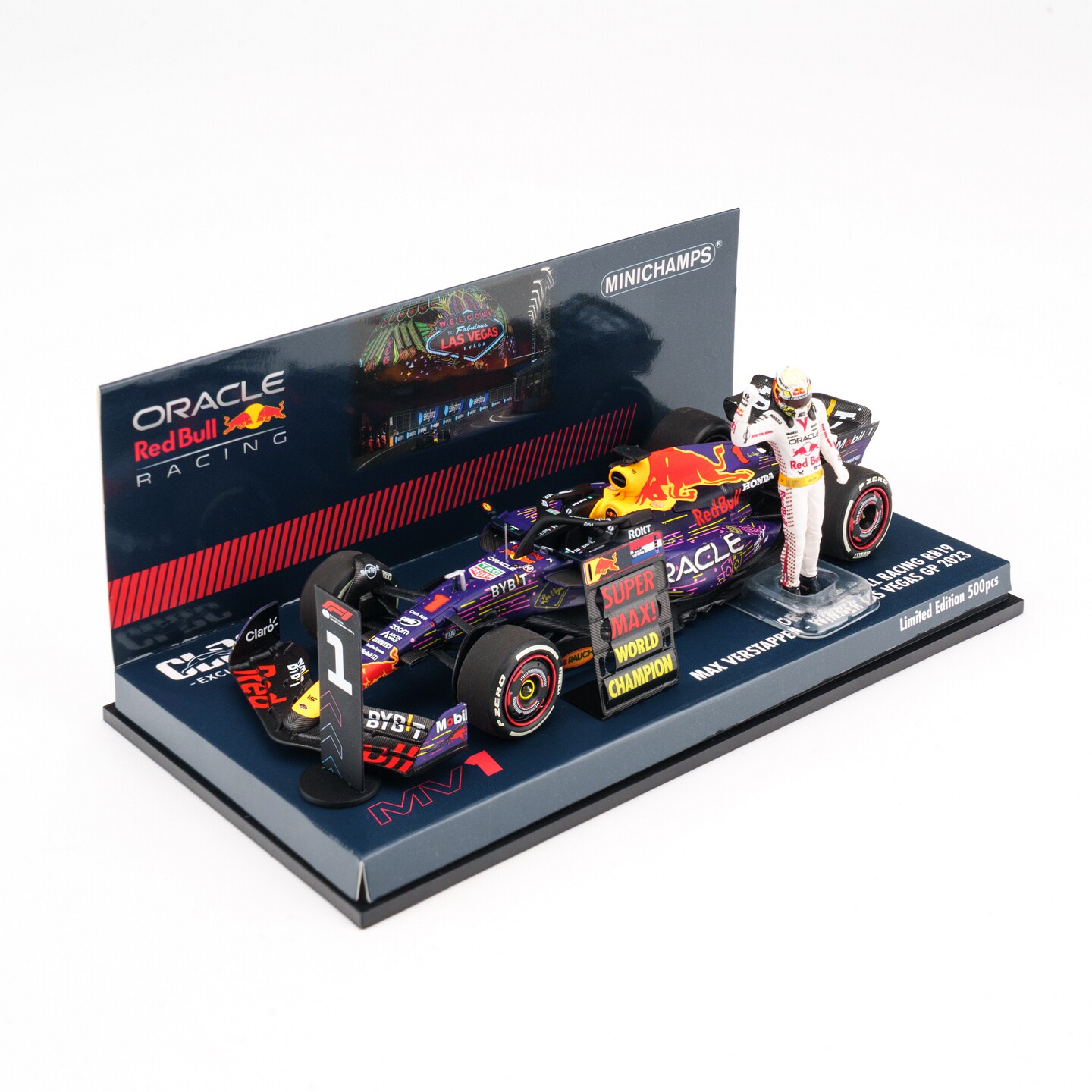 迷你切 1:43 红牛F1 RB19 维斯塔潘 2023拉斯维加斯 人偶版 车模图片