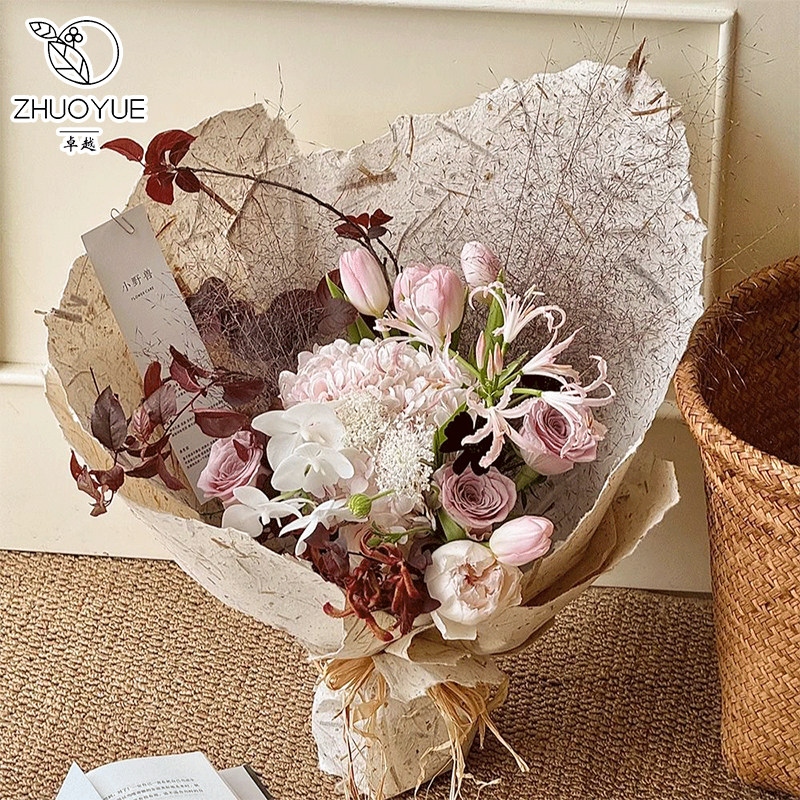 手作稻草椰丝防水花束纸