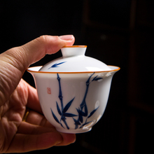 釉下彩迷你小号手绘盖碗80ml一人用陶瓷试茶碗岩茶功夫茶具女生用