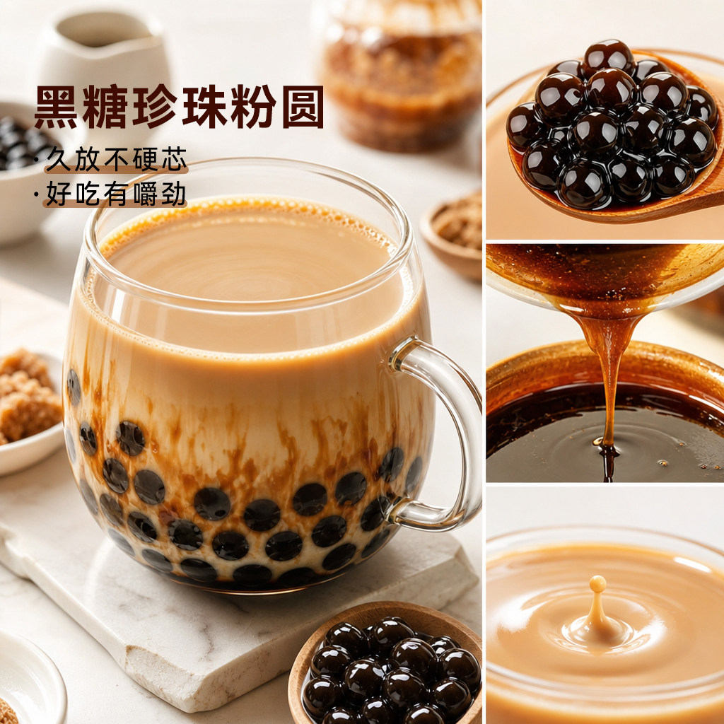 黑糖珍珠粉圆奶茶店专用老红糖琥珀波霸珍珠网红脏脏奶茶商用原料